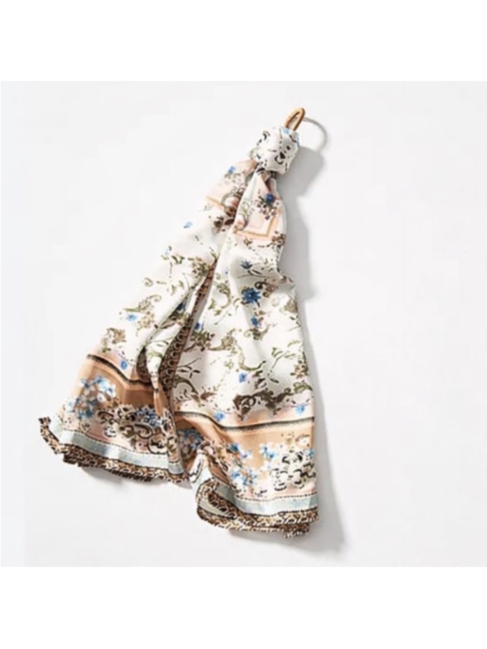 New! Anthropologie Wallpaper Print 27” Hair Neck Bag Scarf NWT - Picture 3 of 4